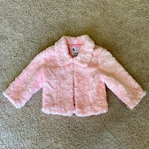 NWT girls size 2 pink fluffy coat